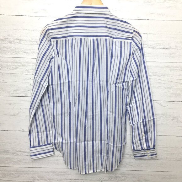 New UNTUCKit Womens Shirt Pinot Perse Blue White Stripe Cotton Blend Button Up 0 - Picture 2 of 7